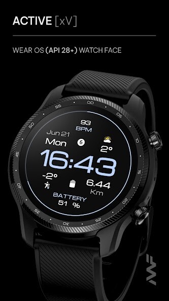 Run android online APK Awf Active [xV] - watch face from MyAndroid or emulate Awf Active [xV] - watch face using MyAndroid